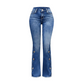 🎉🚨50% OFF!🎁🔥Offer ends tonight! Women's High-Waist Destroyed Flare Jeans👖