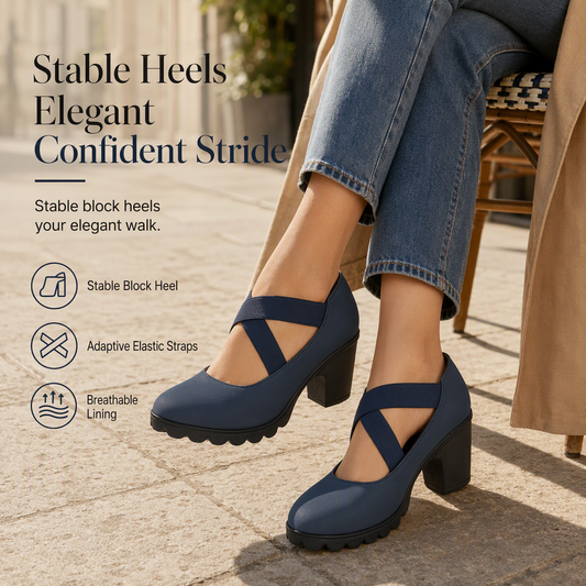 🎉💖5,000+ Sold!🎁🔥Limited-Time 50% OFF–Women's Round Toe Crisscross Strap Mary Jane Shoes – Chunky Heel Platform Cutout High Heels