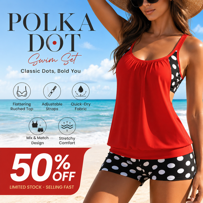 🥳SUMMER HOT SALE🥳💞LAST DAY 50% OFF!!💥👙Women's Polka Dot Two Piece Swimsuit✨