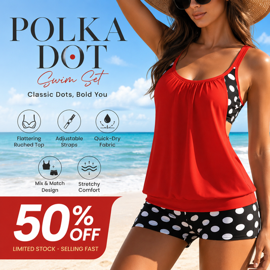 🥳SUMMER HOT SALE🥳💞LAST DAY 50% OFF!!💥👙Women's Polka Dot Two Piece Swimsuit✨